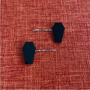 Handmade Black Gothic Goth Acrylic Coffin Hair Clips
